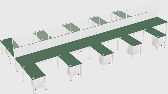 Shared l-shape cubicle