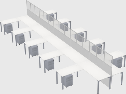 Shared l-shape cubicle