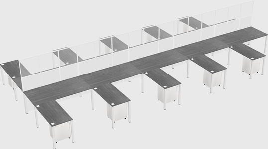 Shared l-shape cubicle