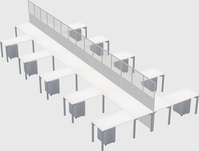 Shared l-shape cubicle