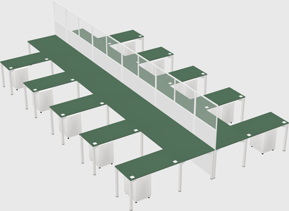 Shared l-shape cubicle