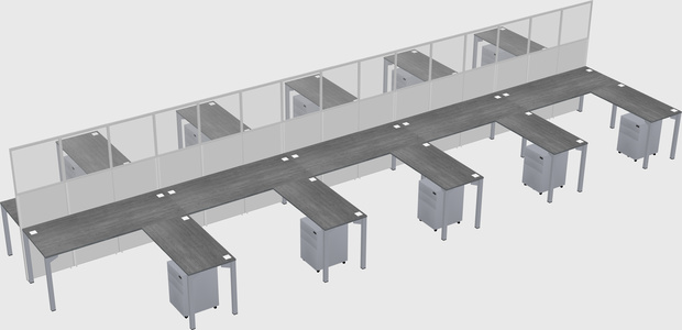 Shared l-shape cubicle