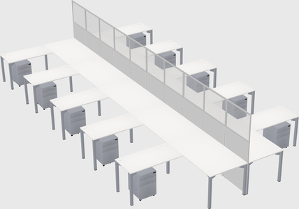 Shared l-shape cubicle