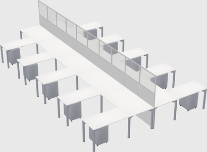 Shared l-shape cubicle