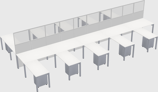 Shared l-shape cubicle