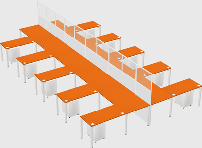 Shared l-shape cubicle