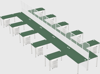 Shared l-shape cubicle