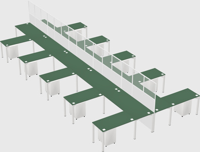 Shared l-shape cubicle