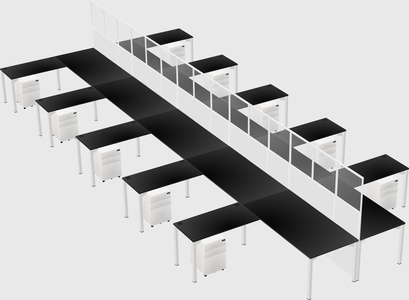 Shared l-shape cubicle