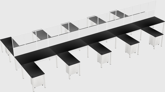 Shared l-shape cubicle