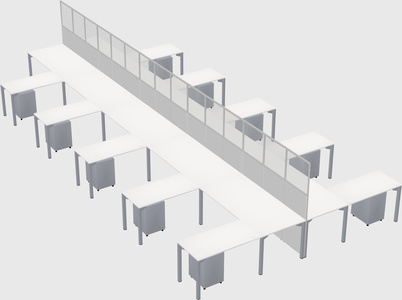 Shared l-shape cubicle