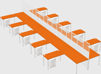 Shared l-shape cubicle