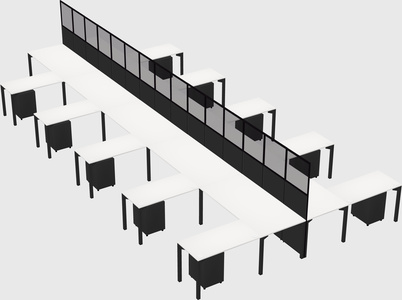Shared l-shape cubicle
