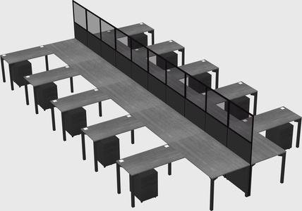 Shared l-shape cubicle