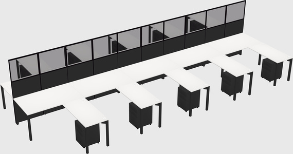 Shared l-shape cubicle