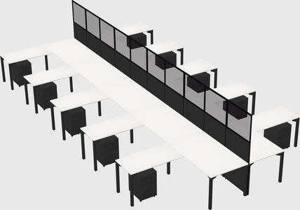 Shared l-shape cubicle