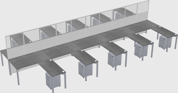 Shared l-shape cubicle