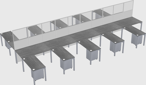 Shared l-shape cubicle