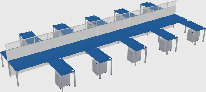 Shared l-shape cubicle