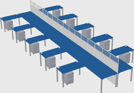 Shared l-shape cubicle