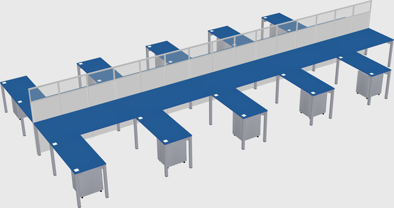 Shared l-shape cubicle