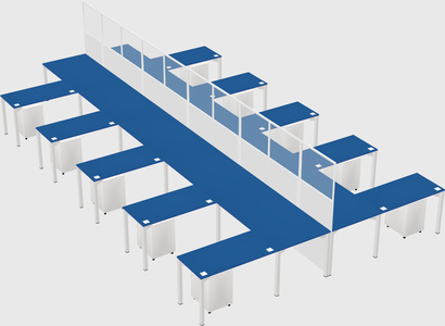 Shared l-shape cubicle