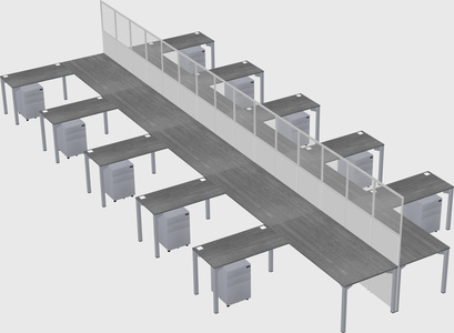 Shared l-shape cubicle