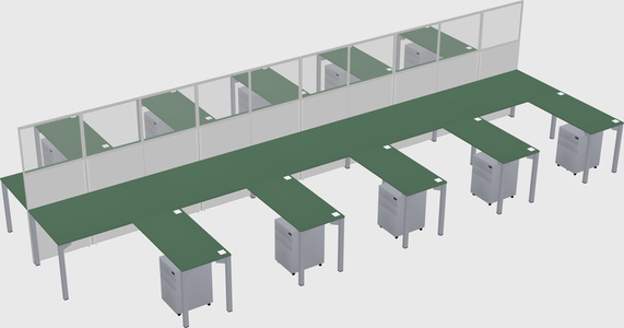 Shared l-shape cubicle