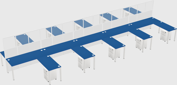 Shared l-shape cubicle