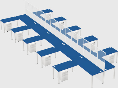Shared l-shape cubicle