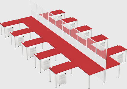 Shared l-shape cubicle