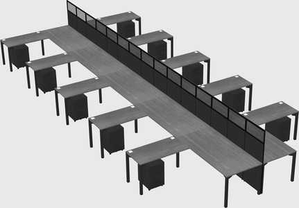 Shared l-shape cubicle