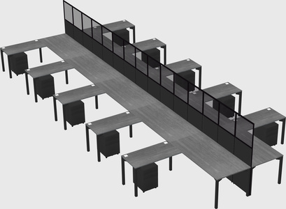 Shared l-shape cubicle