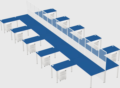 Shared l-shape cubicle