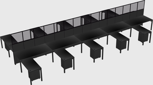 Shared l-shape cubicle