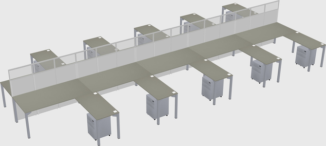 Shared l-shape cubicle