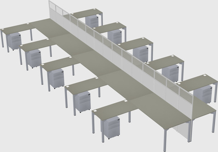 Shared l-shape cubicle
