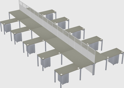 Shared l-shape cubicle