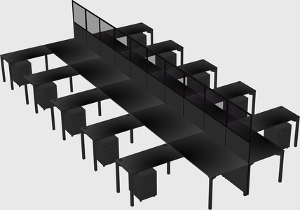 Shared l-shape cubicle