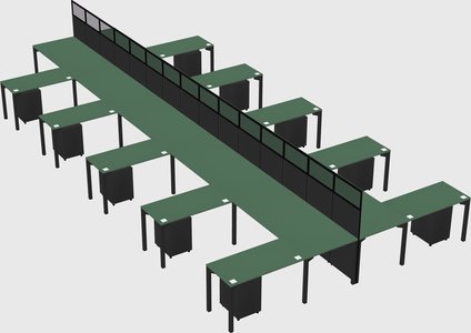 Shared l-shape cubicle
