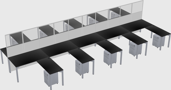 Shared l-shape cubicle