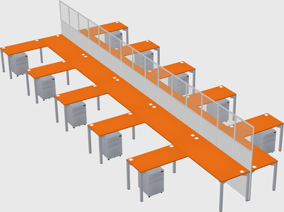 Shared l-shape cubicle