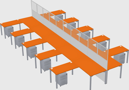 Shared l-shape cubicle
