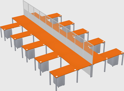 Shared l-shape cubicle
