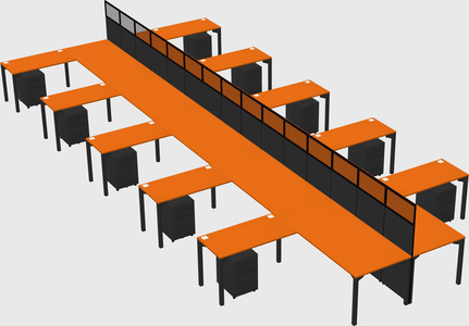 Shared l-shape cubicle