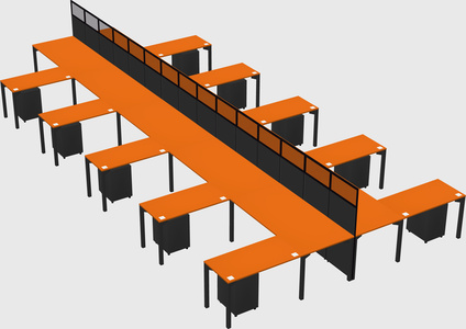 Shared l-shape cubicle