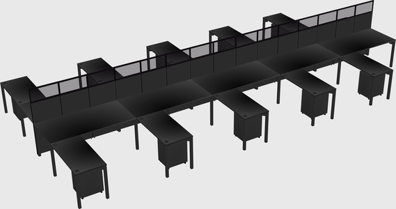 Shared l-shape cubicle