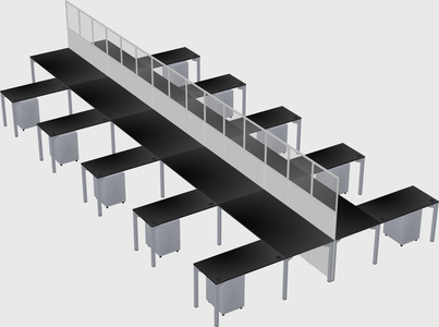 Shared l-shape cubicle