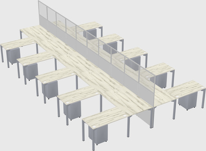Shared l-shape cubicle