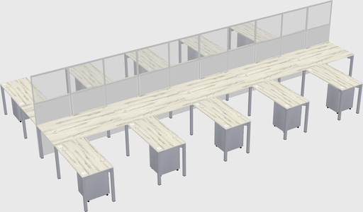 Shared l-shape cubicle
